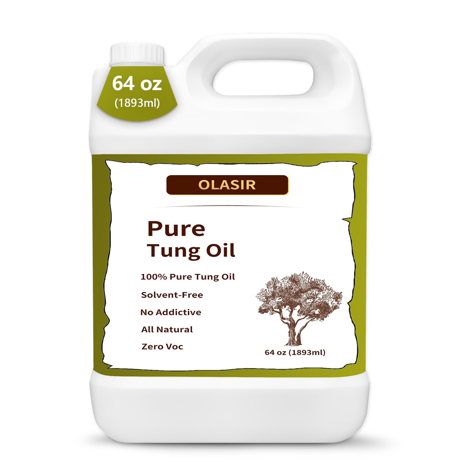 64 oz 100% Natural Pure Tung Oil for Wood Finishing Food Grade Safe, Waterproof