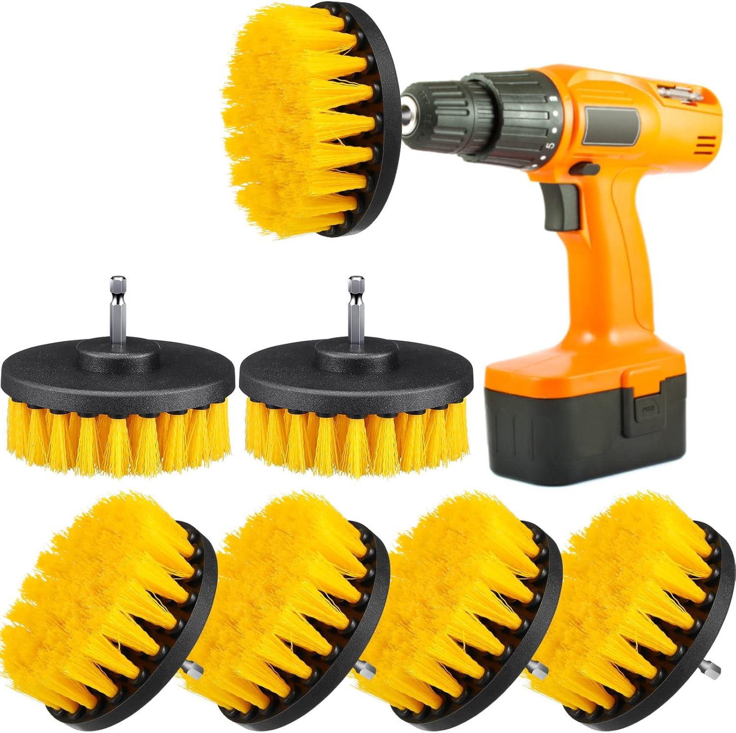 6 Pcs Drill Brush Attachment Power Scrubber Cleaning Kit Multi Purpose