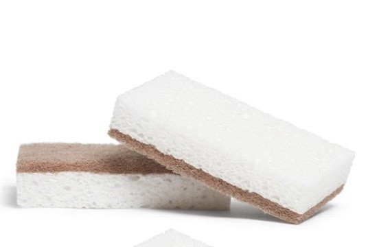 Grove Co. Walnut & Cellulose Scrubber Sponge 2 Pack Brown White Plant Based New