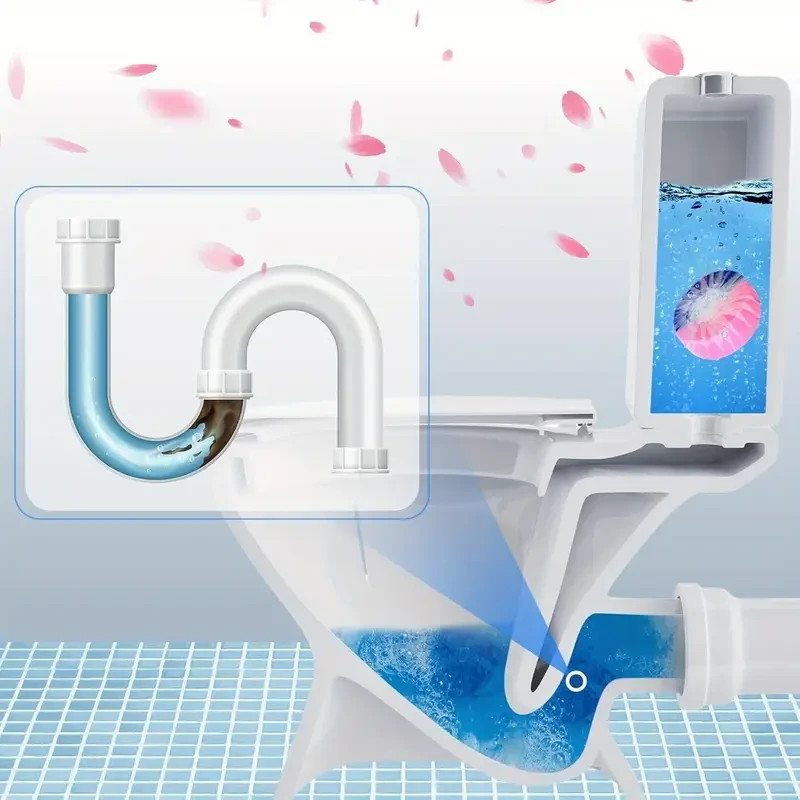 Automatic Toilet Cleaner Tablets, Easy Use for Home Hygiene RV Toilet Cleaning,