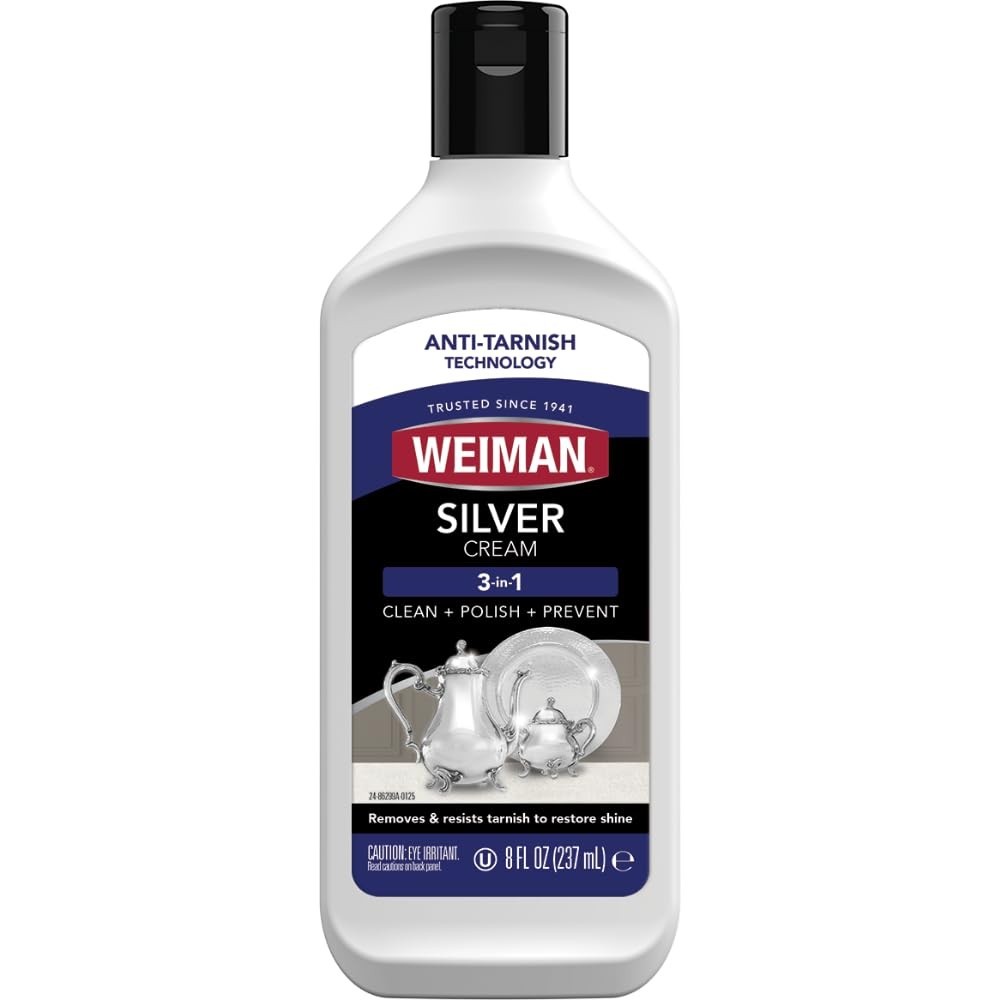 Effective 8 oz Anti-Tarnish Silver Cleaner for Jewelry & Fine Metal Care