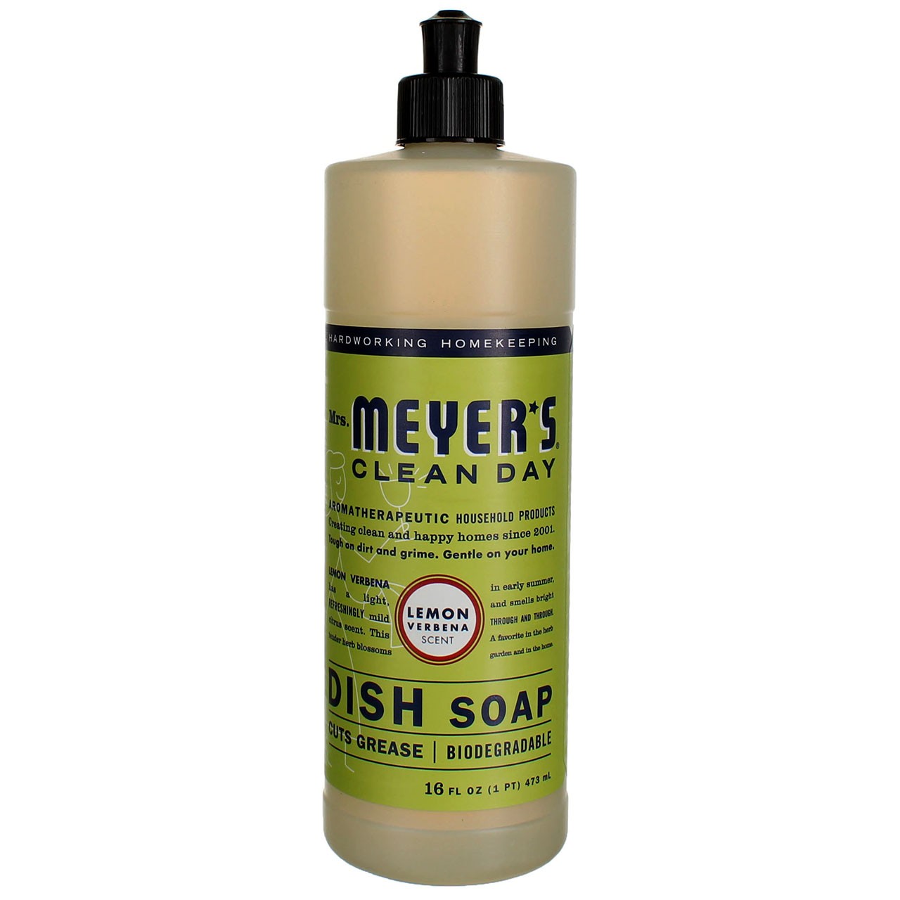 Mrs. Meyer’s Clean Day Dish Soap Liquid, Lemon Verbena, 16 fl oz