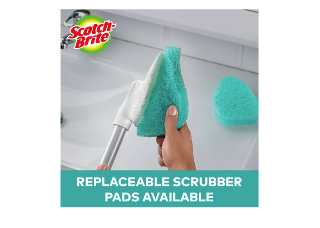 Scotch-Brite Shower Scrubber Poly Fiber Stiff Tile Grout Brush Tub Bathroom New