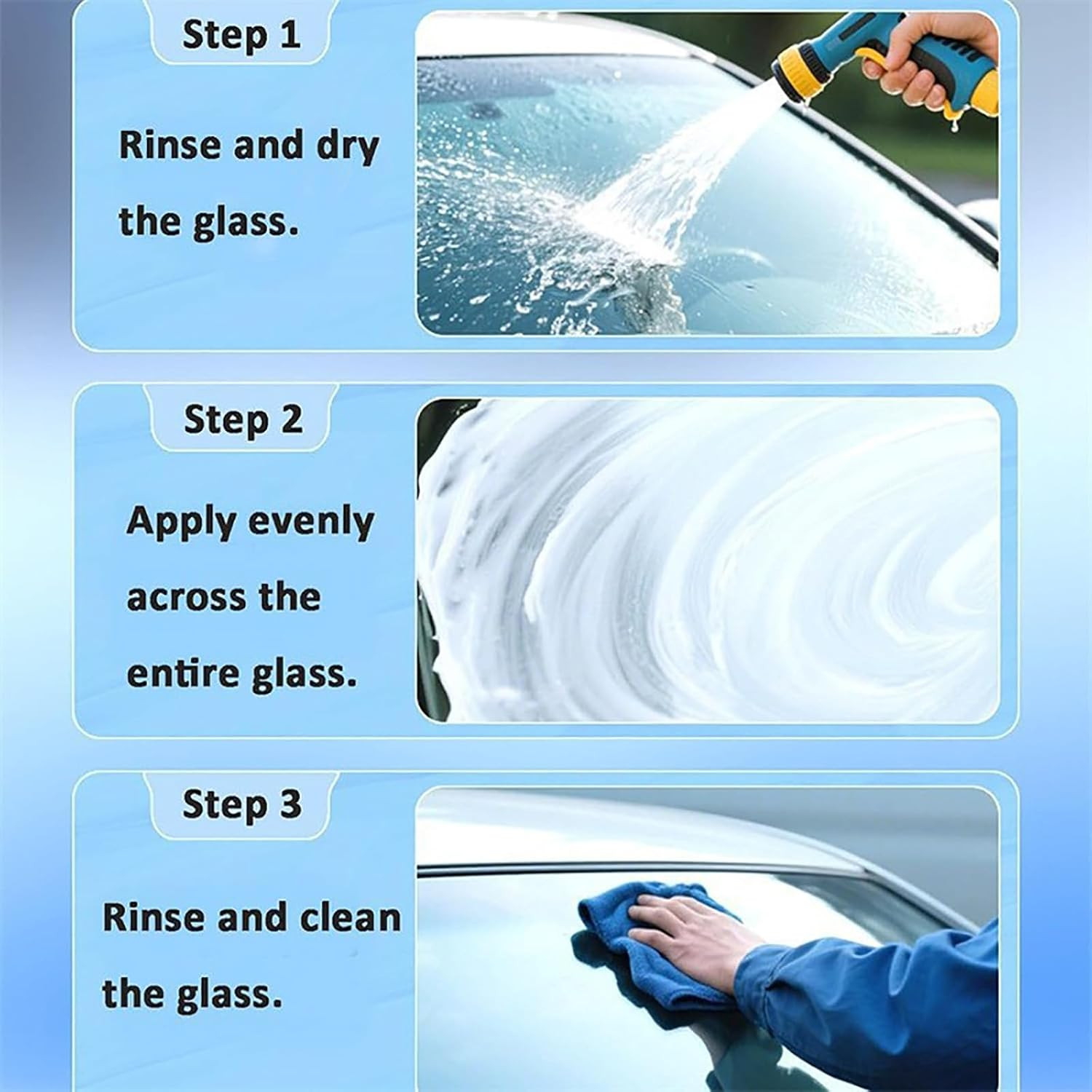 2PCS Glass Oil Film Remover Car Roll-On Compound Cleaning Board Removes Smudges