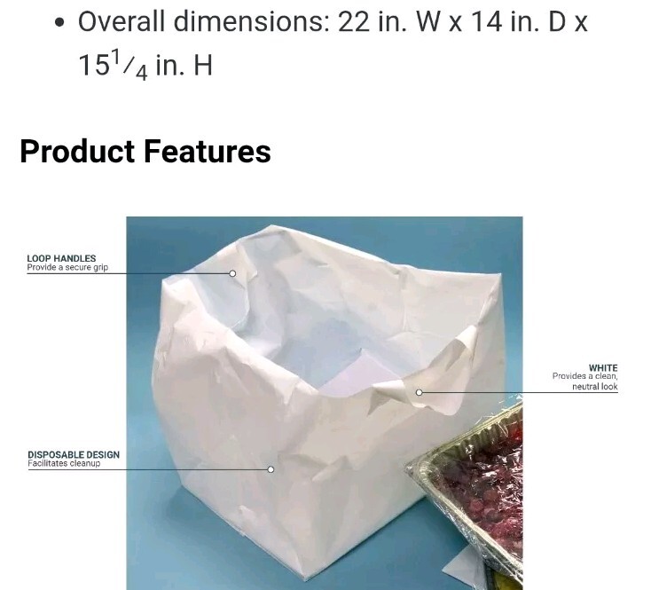 LK Packaging TO2214 Poly Take Out Bag w/ Handles – 22″ x 15 1/4″ x 14″ 100pcs