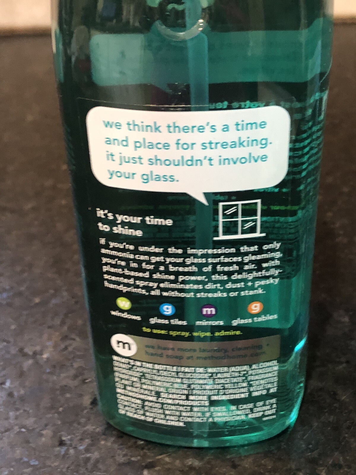 2~ Method Waterfall Glass & Surface Cleaner Liquid 28oz Plant Based Streak-free