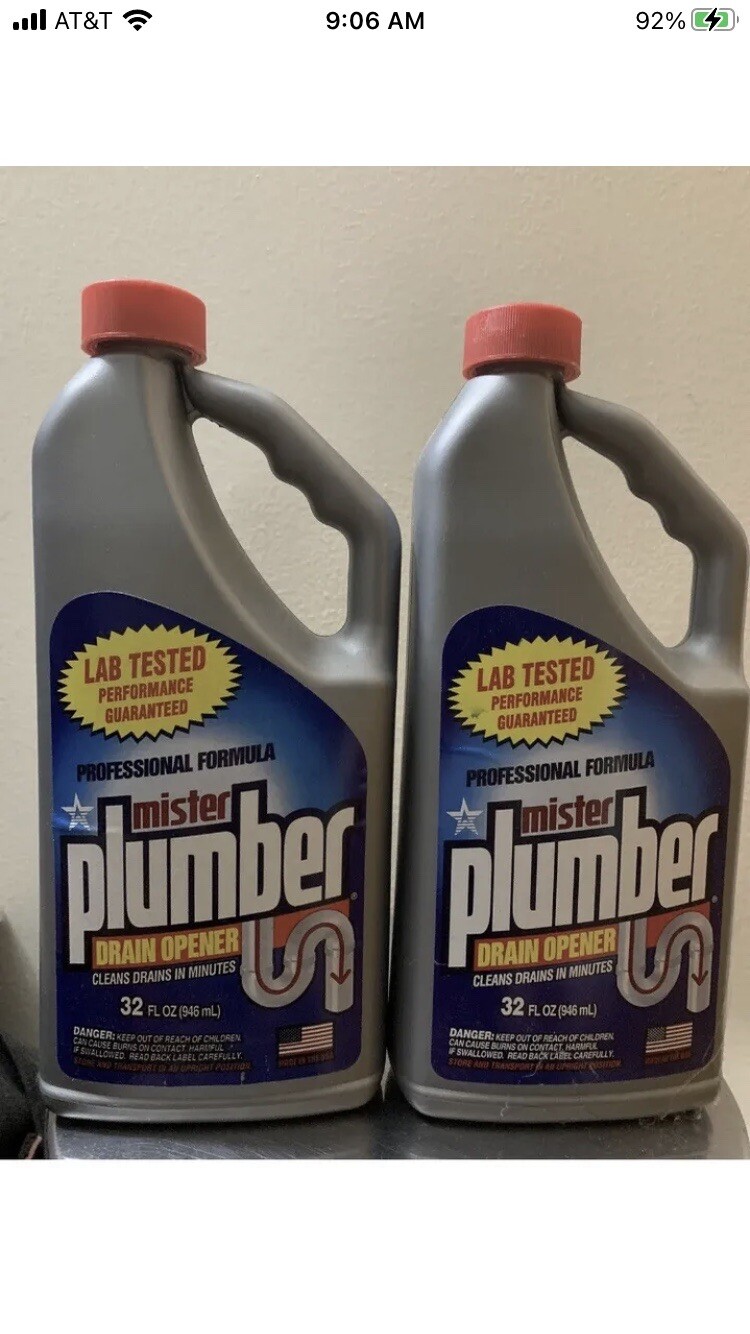 Mister Plumber Drain Opener Cleaner 32 fl oz Lot of 6 Bottles USA Made
