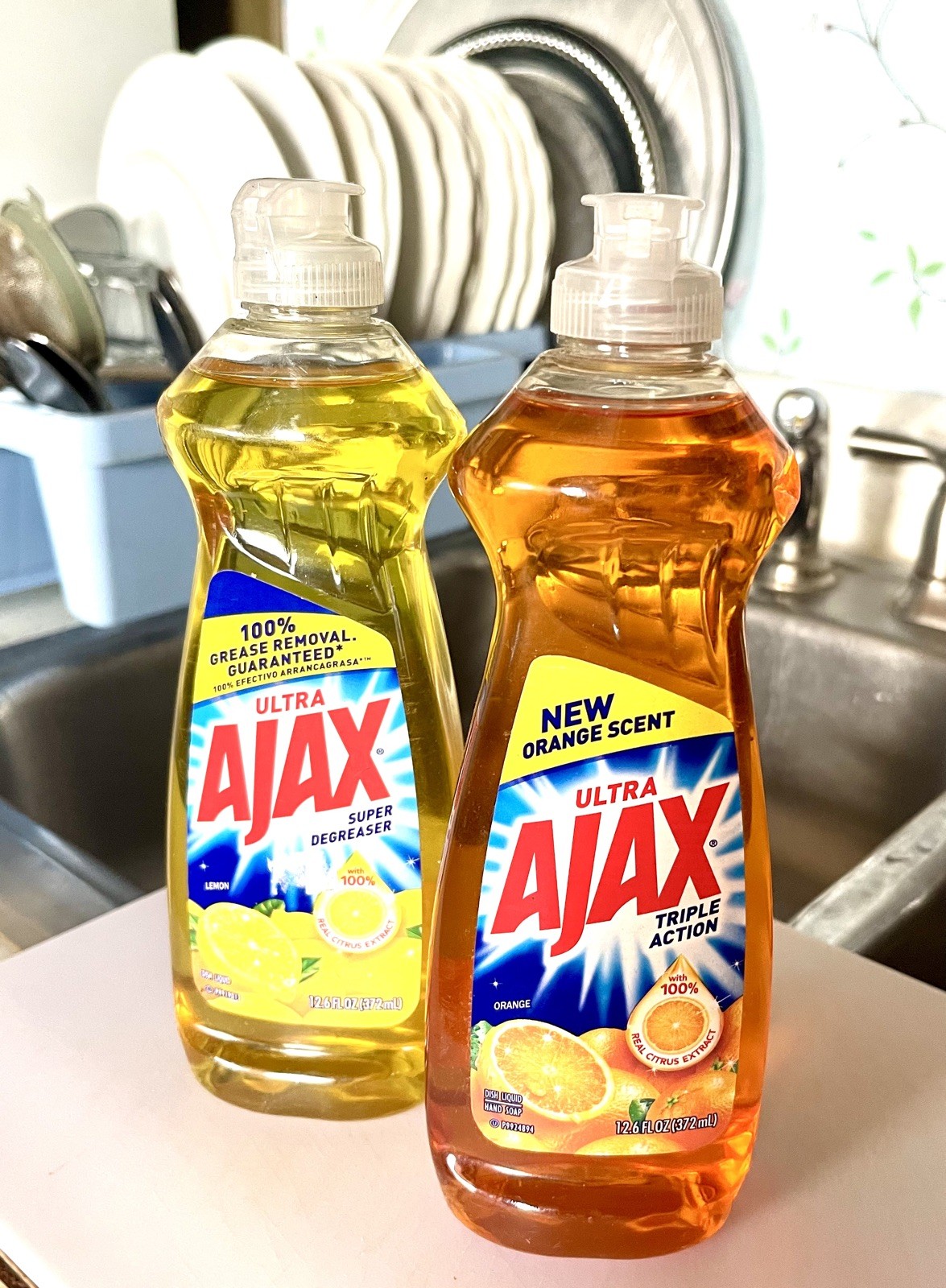 NOS Ajax Lemon + Orange Triple Action Ultra Dishwash Liquid Soap 12.6 oz, 2 PK