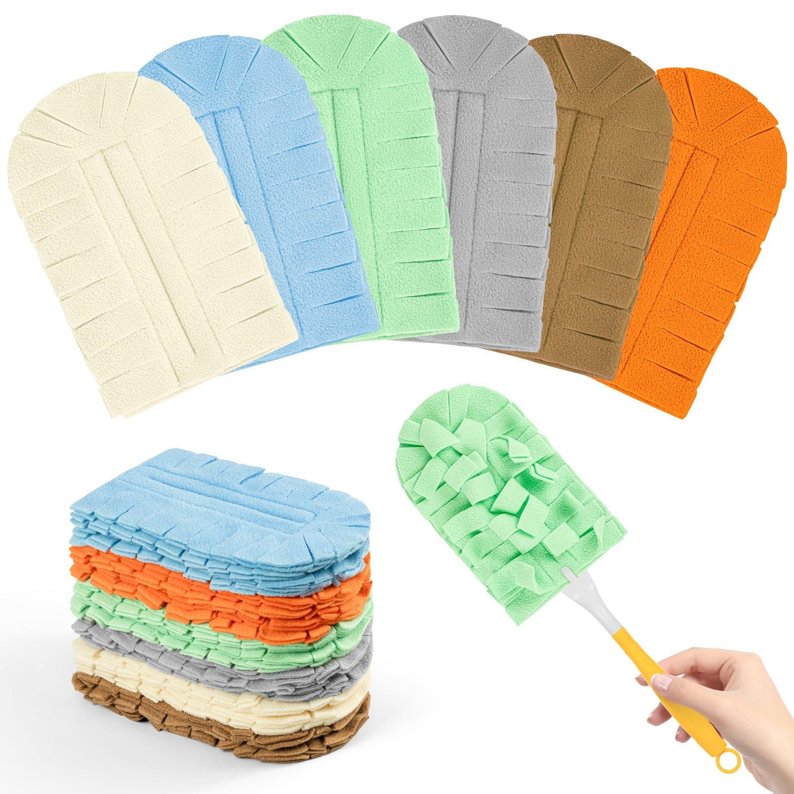 12 PCS Fleece Reusable Duster Refills Compatible with Swiffer Handle, Washabl…