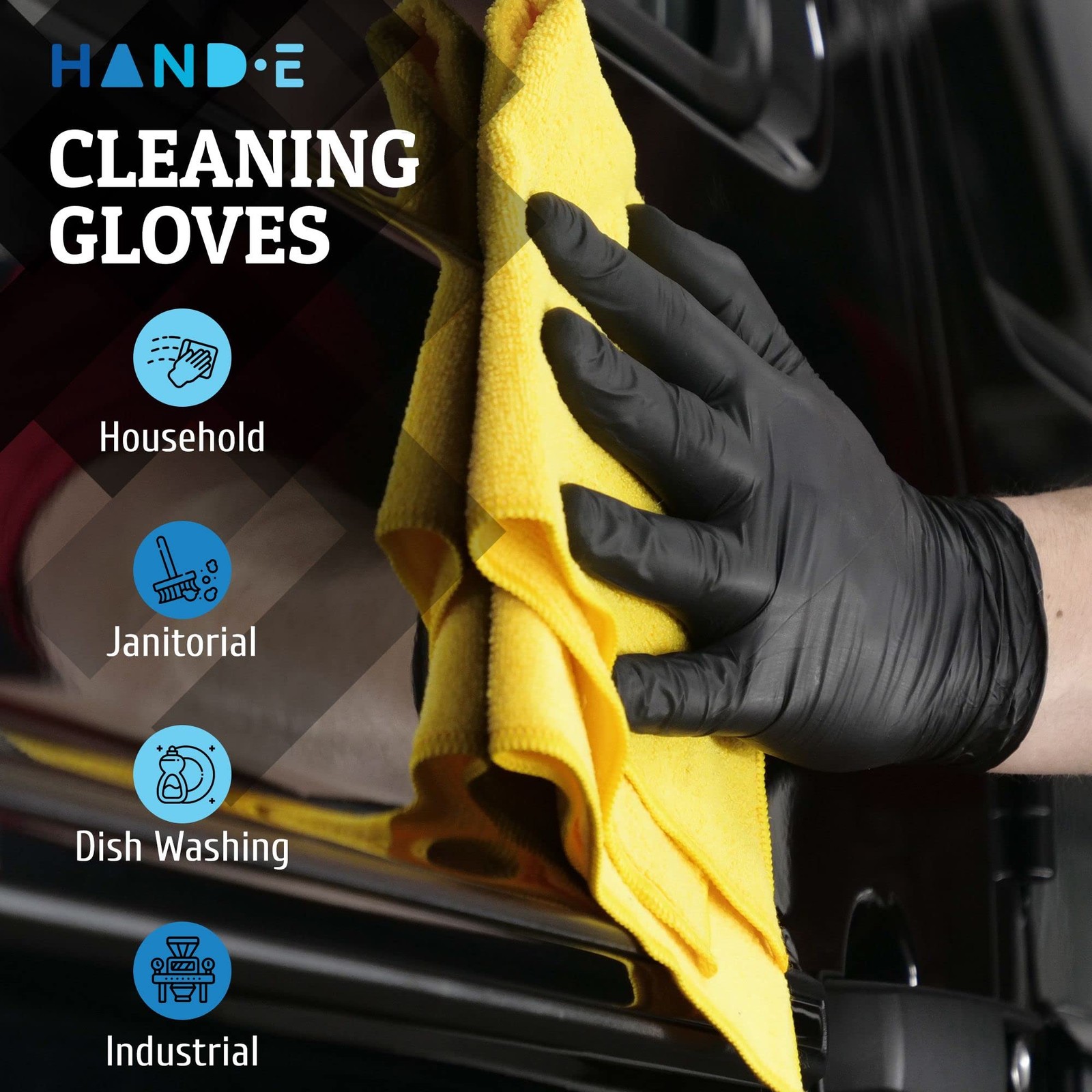 Black Nitrile Gloves Disposable, 100 Ct, 3 Mil, Food Safe, Medium,