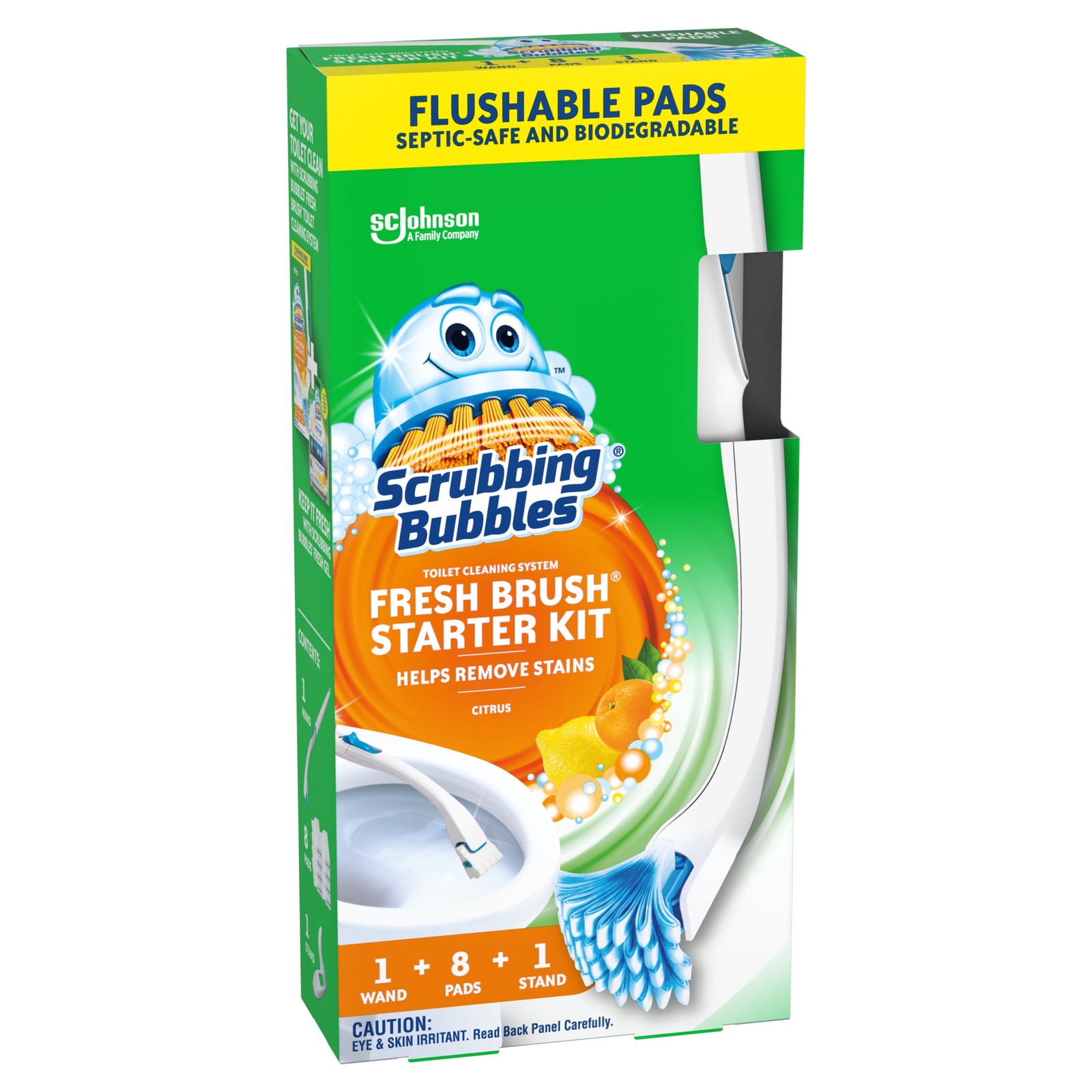 Scrubbing Bubbles Fresh Brush Starter Kit, Citrus – Toilet Bowl Cleaning System