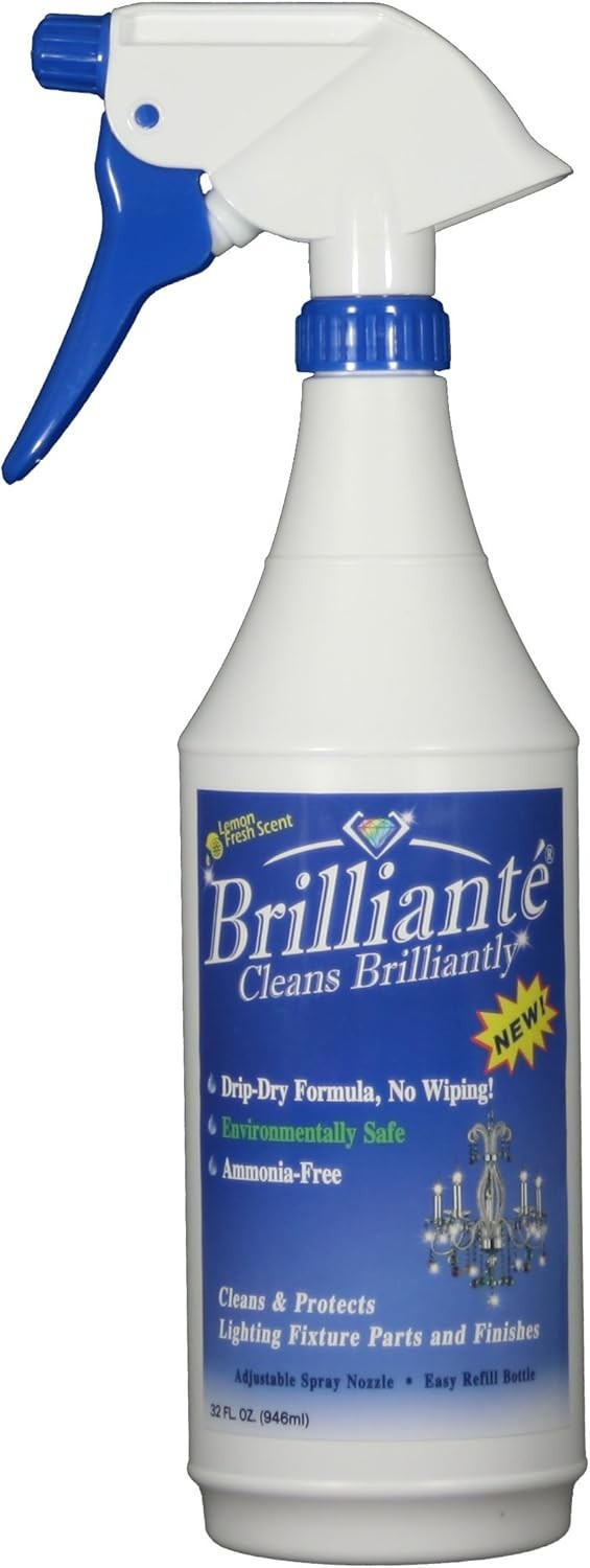 BRILLIANTE Crystal Chandelier Cleaner Manual Sprayer 32oz Environmentally Saf…