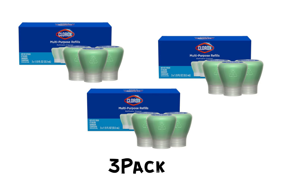 (3 Pack) Clorox Multi-Purpose Concentrate Refills, 3ct x 1.125oz, Citrus Grove