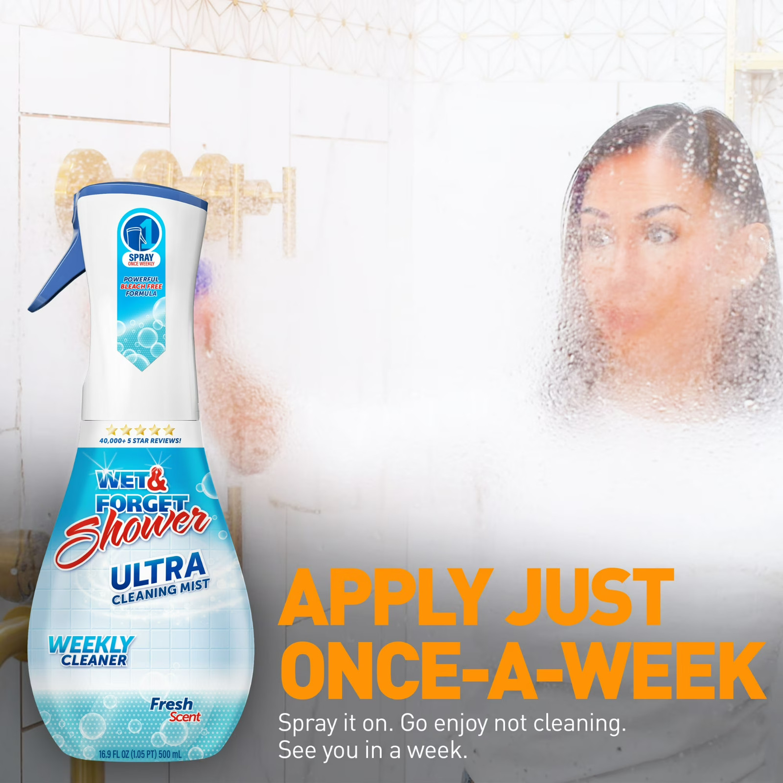 (2 pack) Wet & Forget Shower Ultra Cleaning Mist, Fresh Scent, 16.9 fl oz