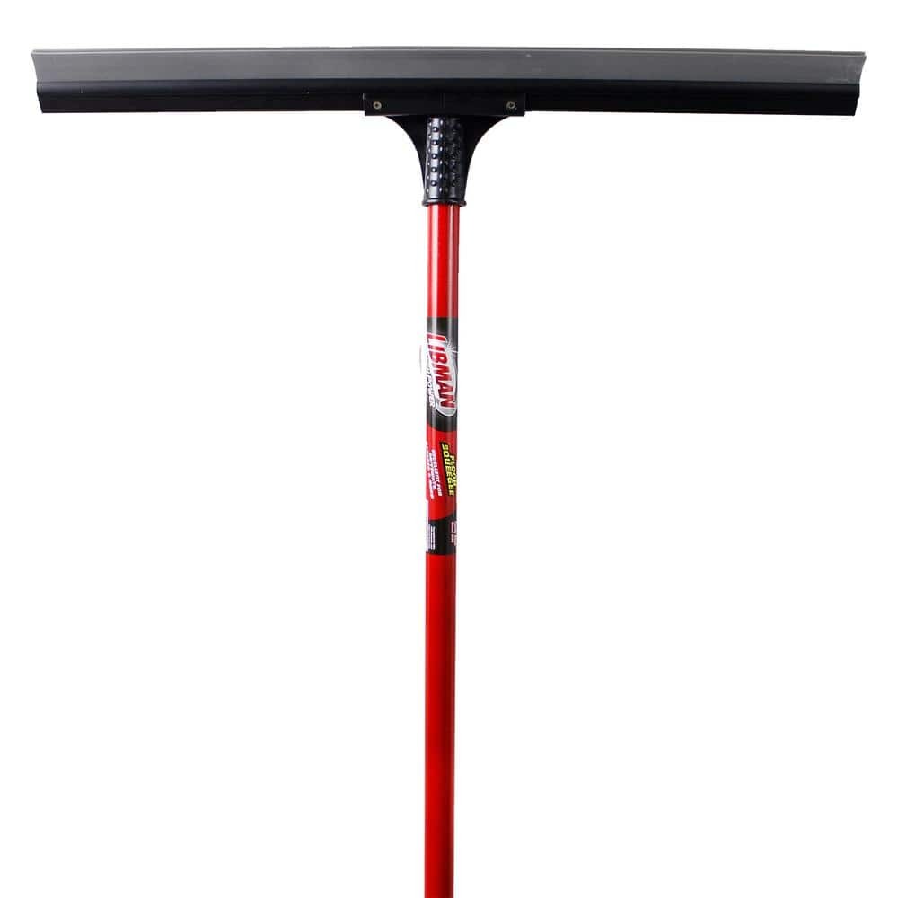 Libman Floor Squeegee Rubber Blade 24 in 60 in Handle 2 Pack Garage Concrete