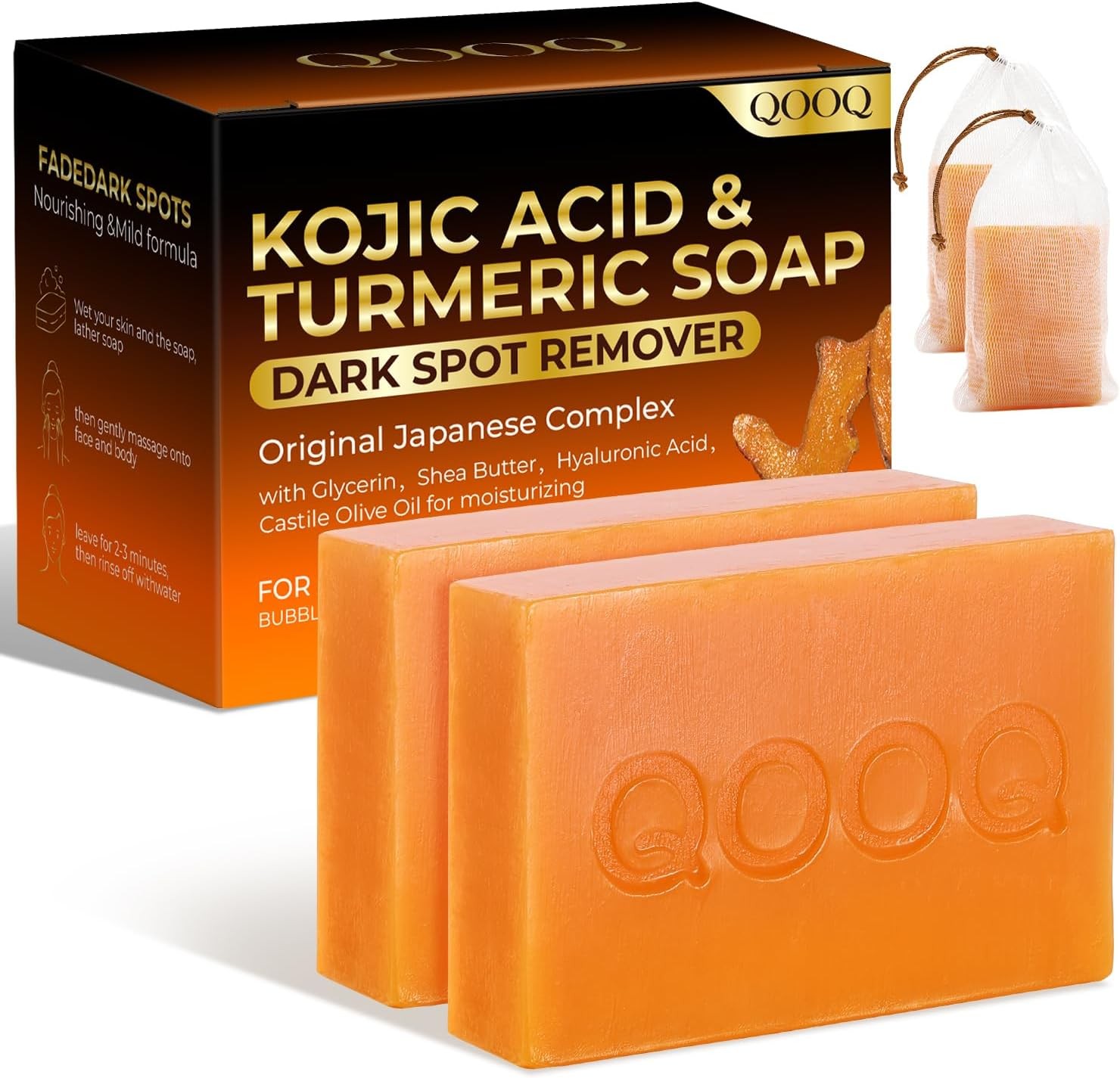 Turmeric Kojic Acid Soap for Dark Spots Remover – Facial Cleansing Bar with