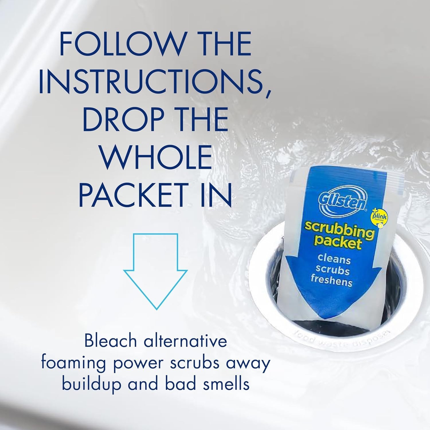 Powerful Lemon Sink Disposal Cleaner – 4 Biodegradable Foaming Packets, USA Made