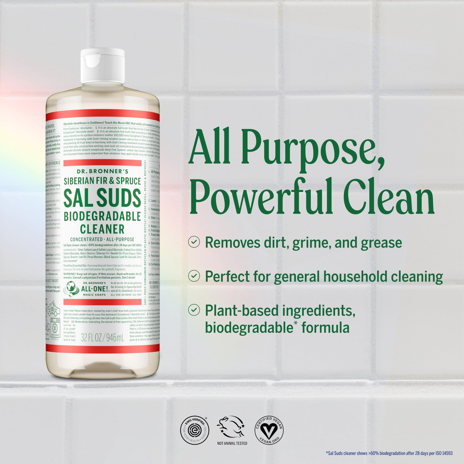 Dr. Bronner’s Sal Suds Biodegradable Cleaner (32 oz) – 32 Fl Oz (Pack of 1)