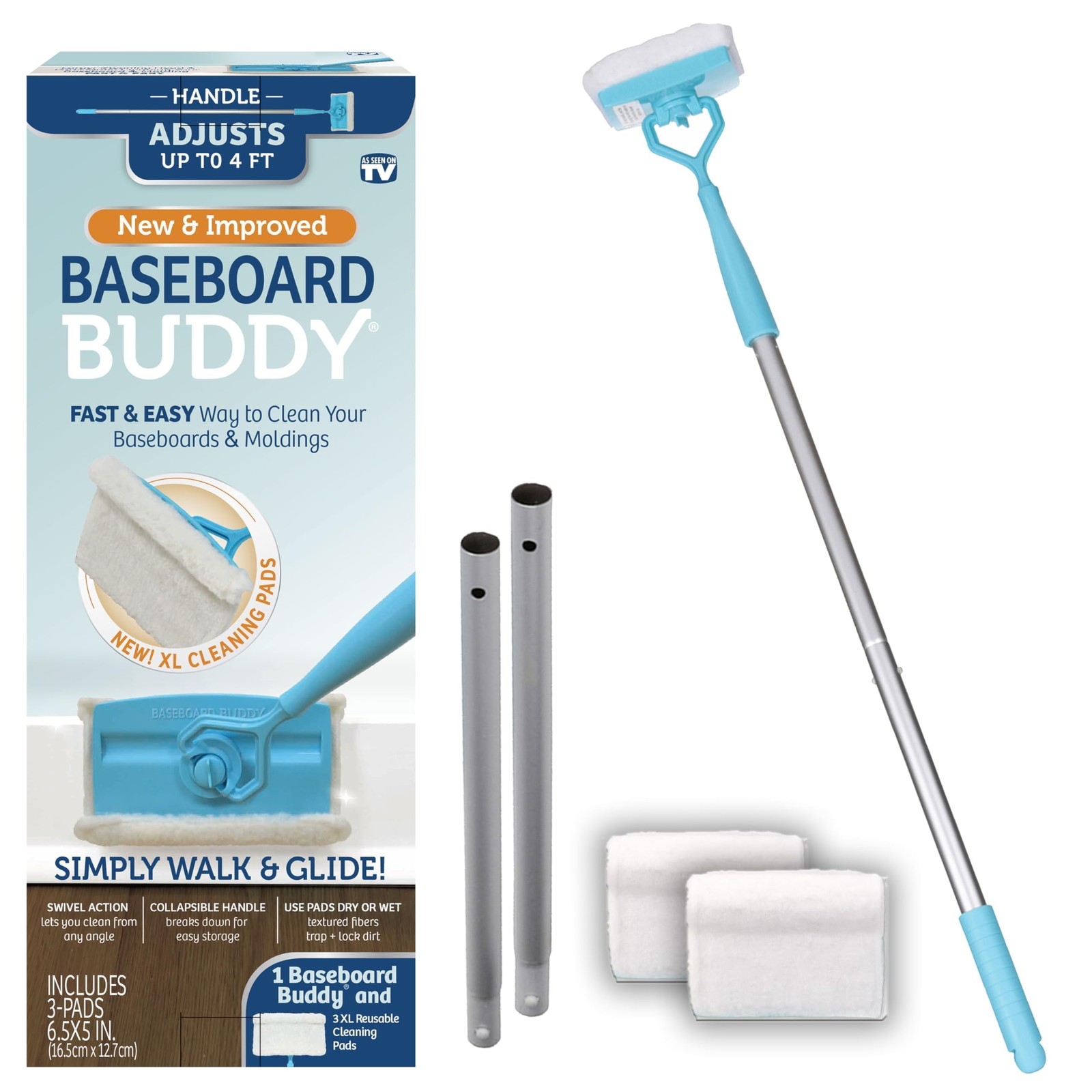 Baseboard Buddy | Lightweight Home Cleaning Essential, Buddy, Blue