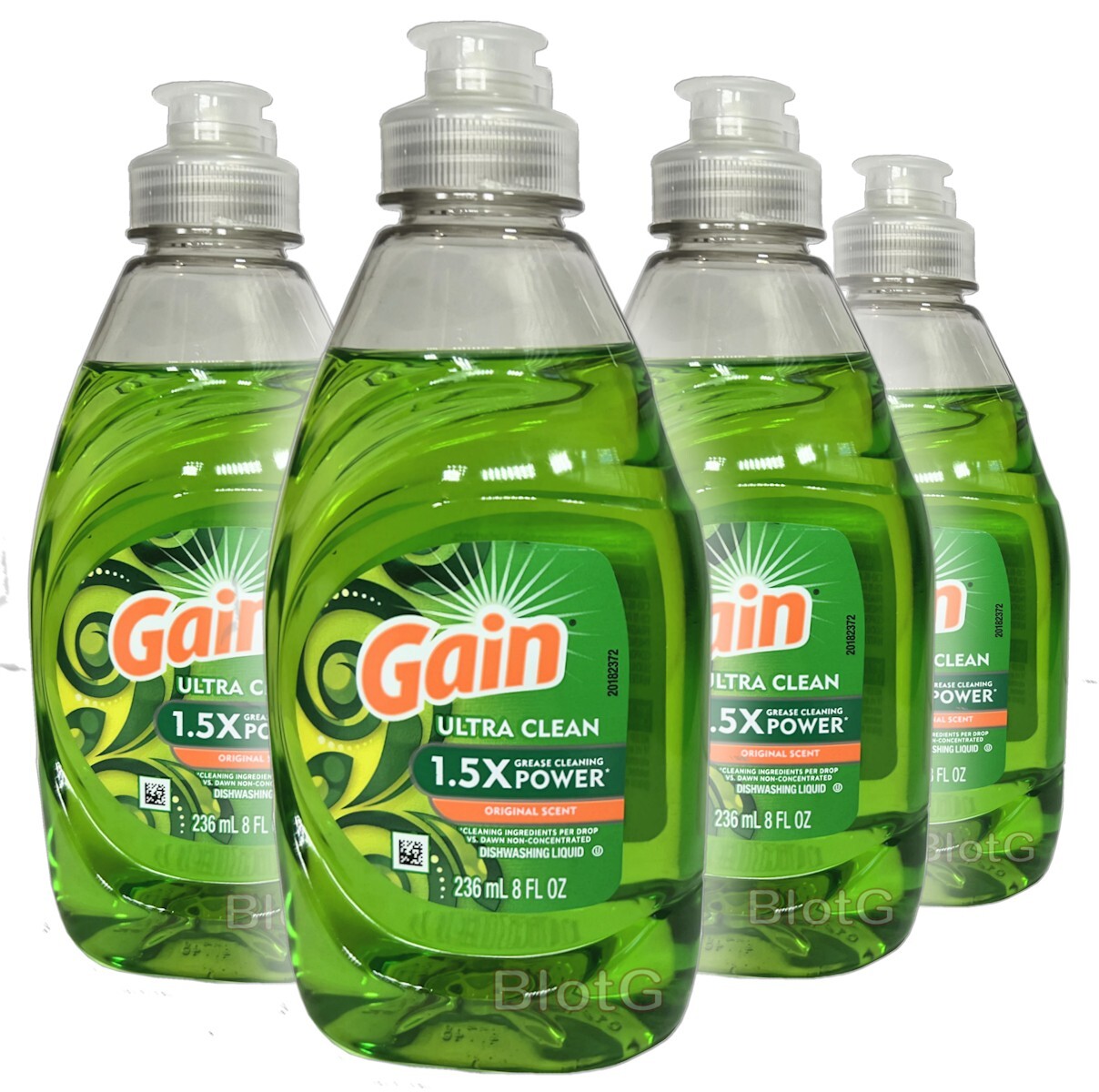 GAIN Ultra Clean Dishwashing Liquid Soap Grease Cleaner Dish Washer Sale 8oz-4Pk