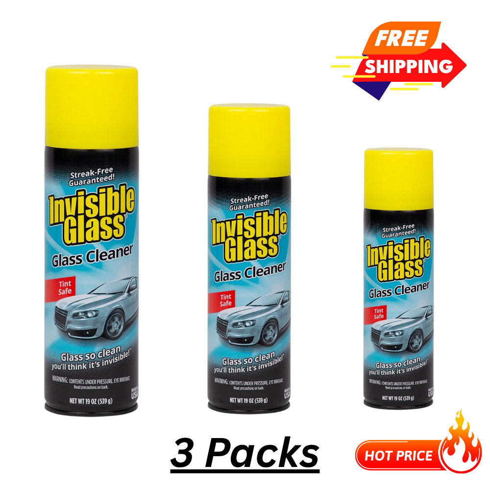 (3 Pack) Stoner Invisible Glass Premium, Glass Cleaner Liquid, Mist Spray, 19 oz