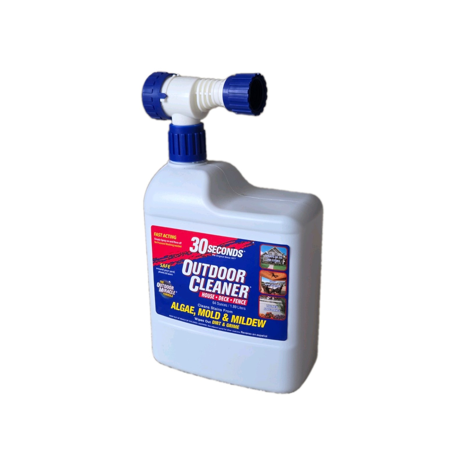 30 seconds Outdoor Cleaner 64oz Ready To Spray Nozzle, For Algae, Mold & Mildew