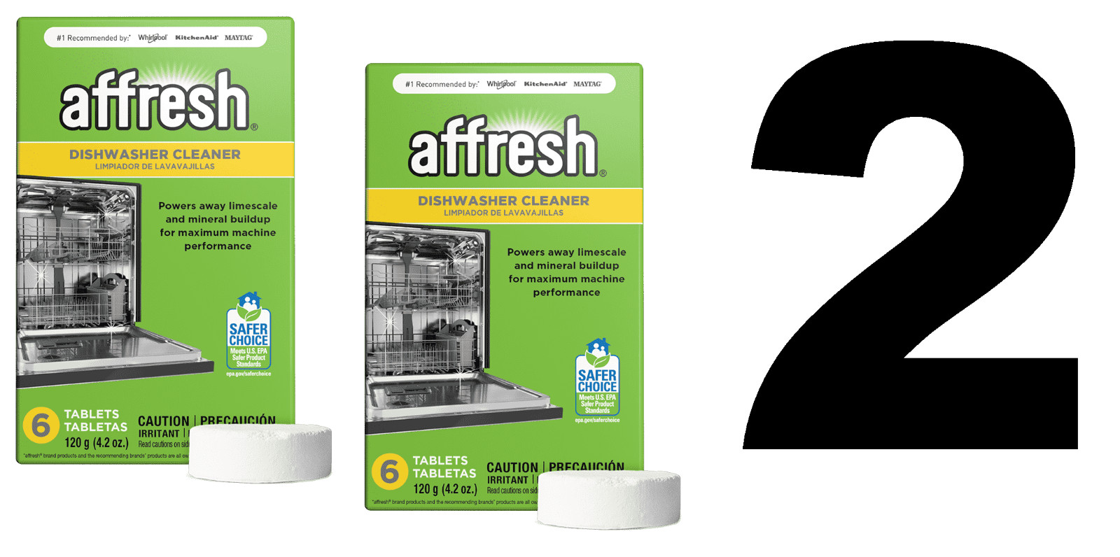 TWO BOXES Affresh W10549851 Dishwasher Cleaner 6 Tablets In Each Box 12 TOTAL