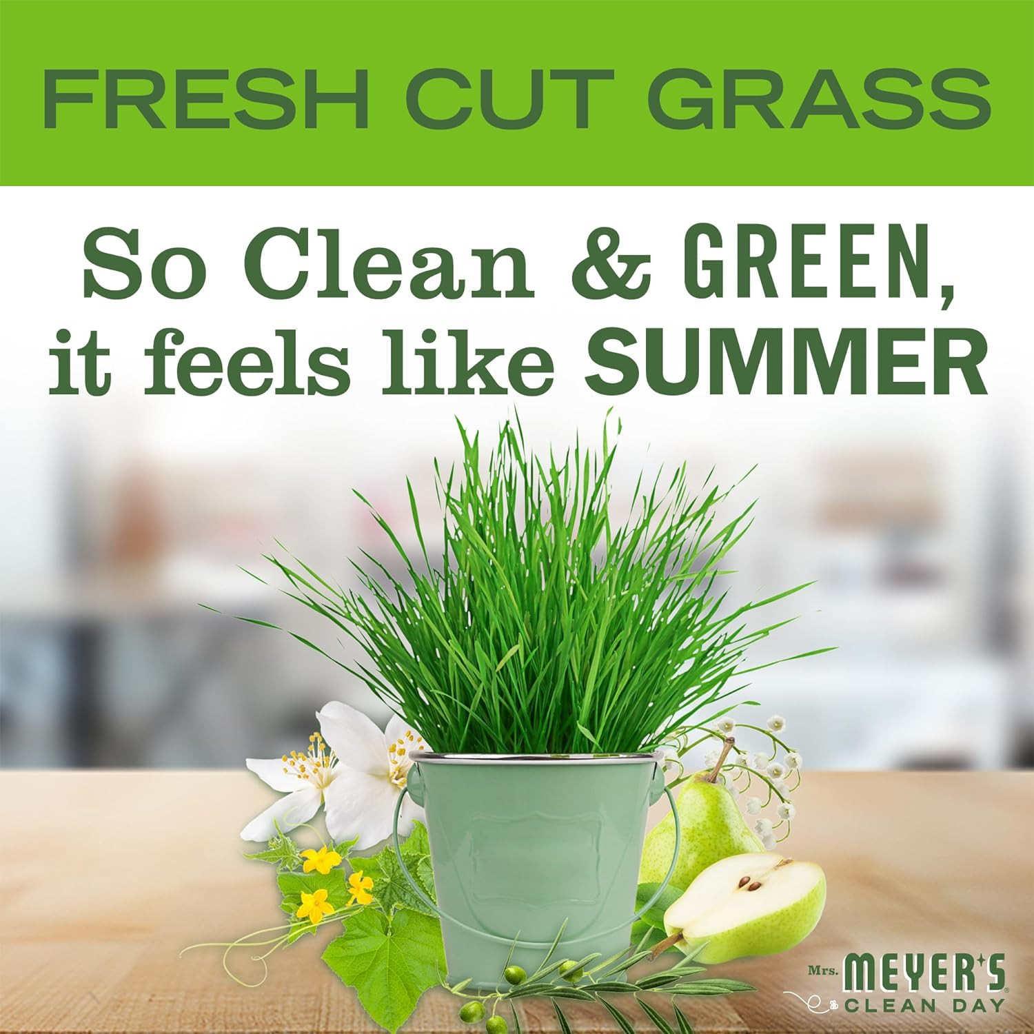Mrs. Meyer’s Clean Day Liquid Dish Soap, Fresh Cut Grass Scent, 16 Ounce Bottle