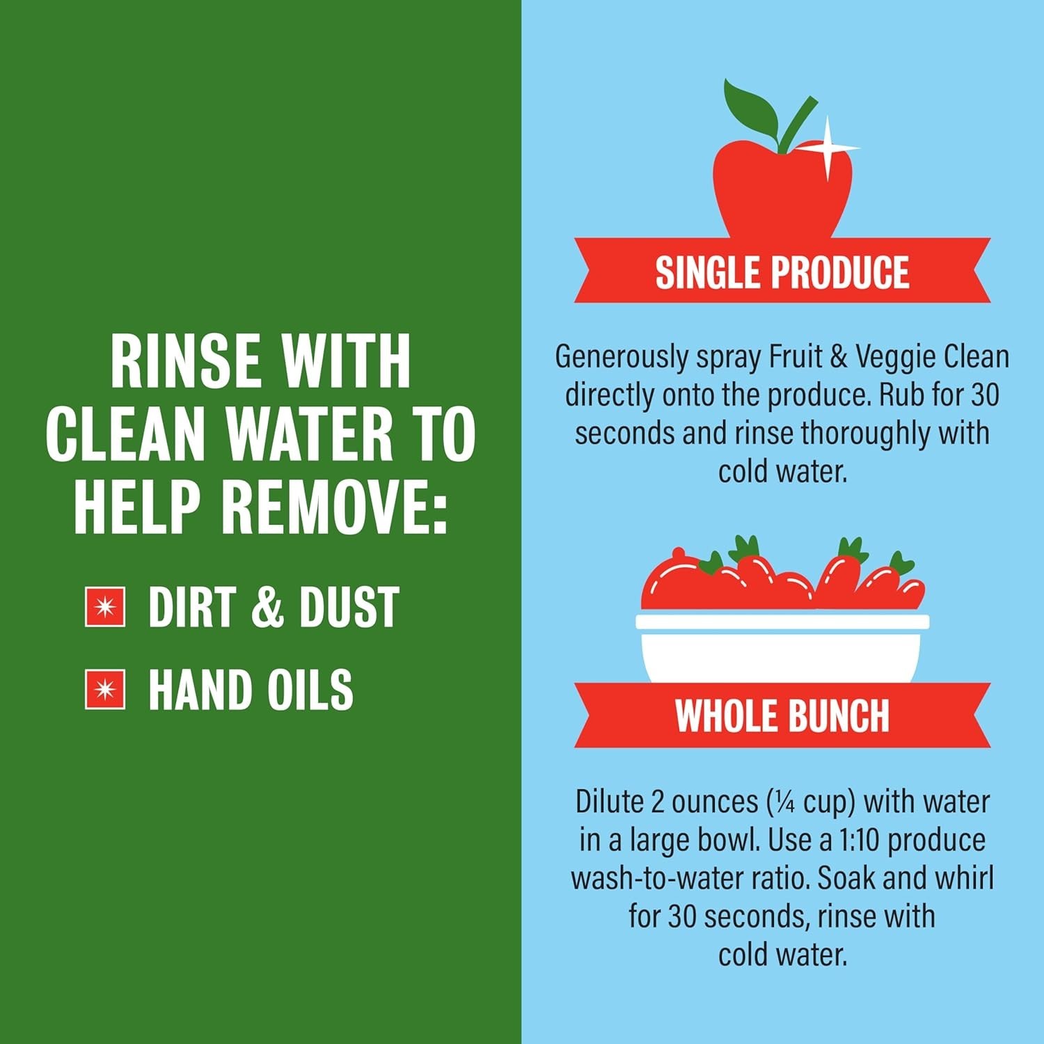 Fruit & Veggie Clean: Eco-Friendly Citrus Wash – 128 Fl Oz No Aftertaste Formula