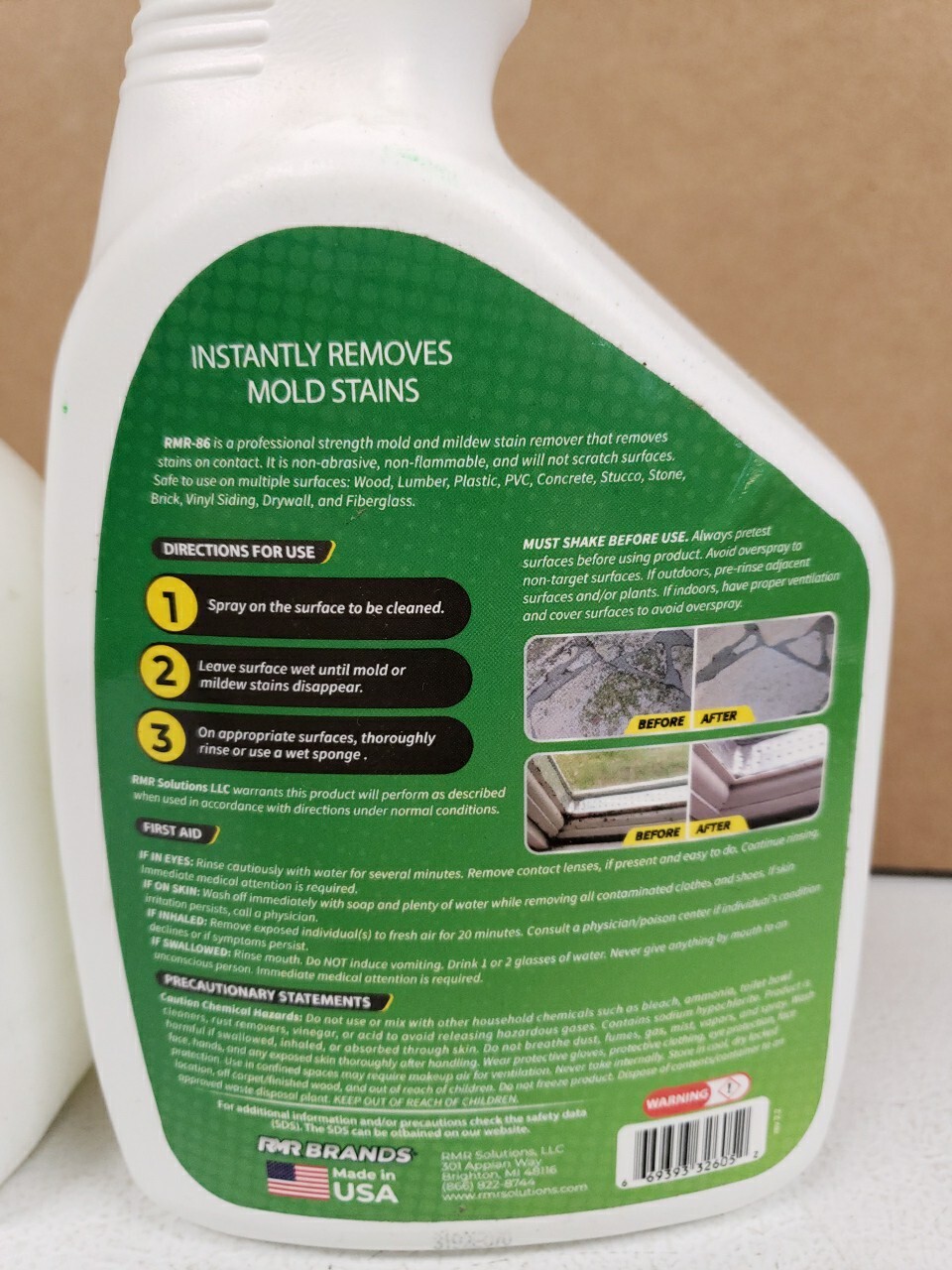 RMR-86 Instant Mold and Mildew Stain Remover Spray Refill 32fl Oz- LOT OF 2