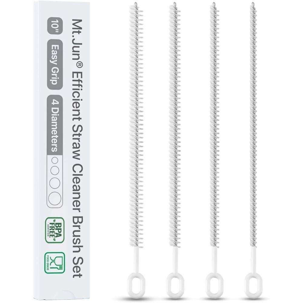 Heavy Duty Straw Cleaner Brush Set 4 Pack 10 Inch 4 Diameters for Thin and