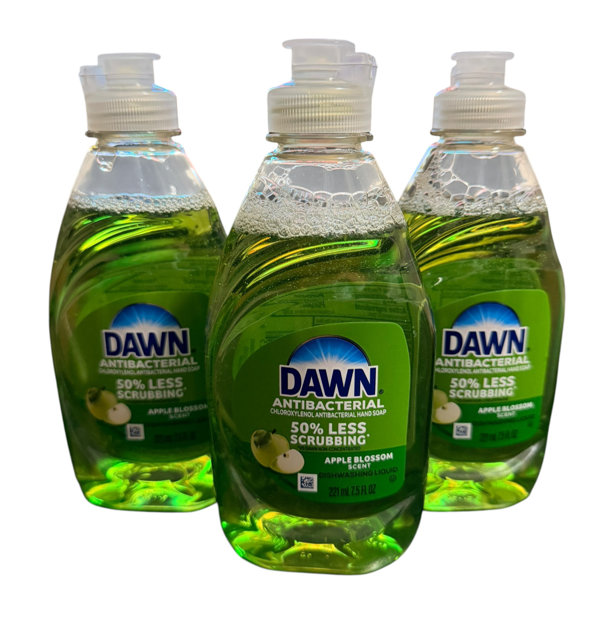 3 PACK Dawn Ultra (7.5 Fl. Oz.) Bottle APPLE BLOSSOM Scent Dishwashing Liquid