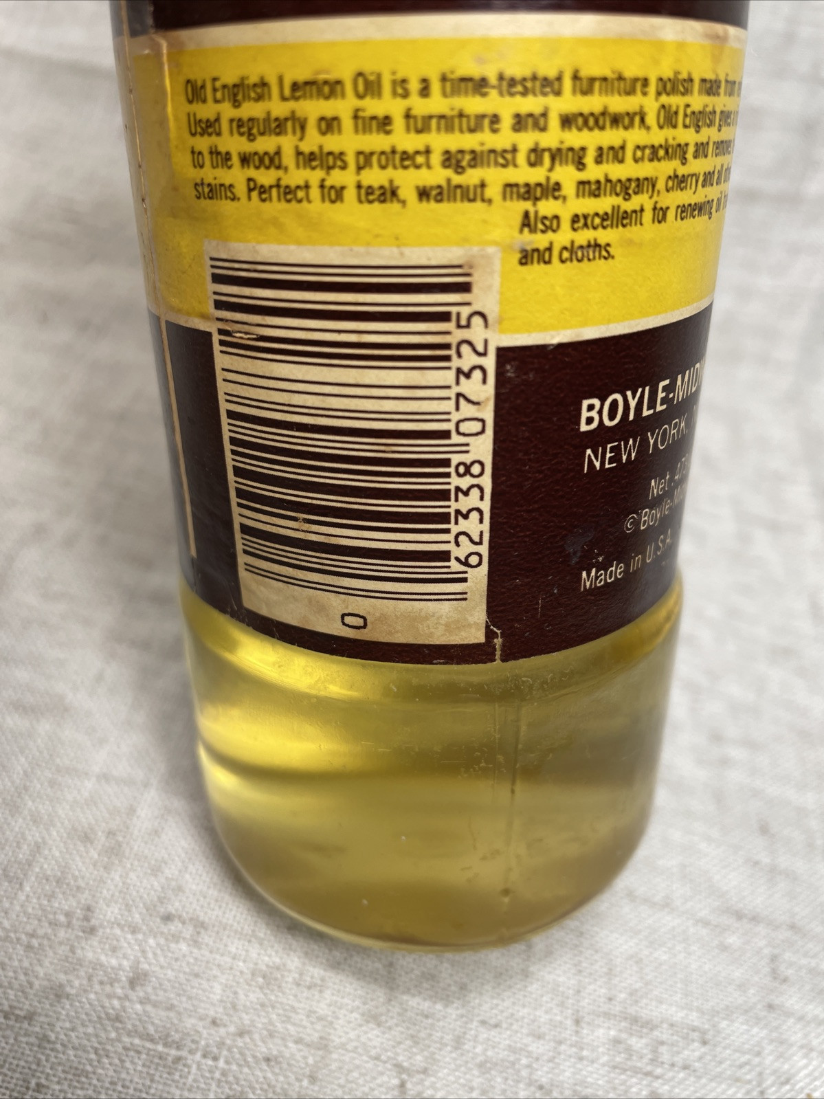 VTG Old English Furniture Polish Lemon Oil 30% Remaining 16 Ounce Bottle