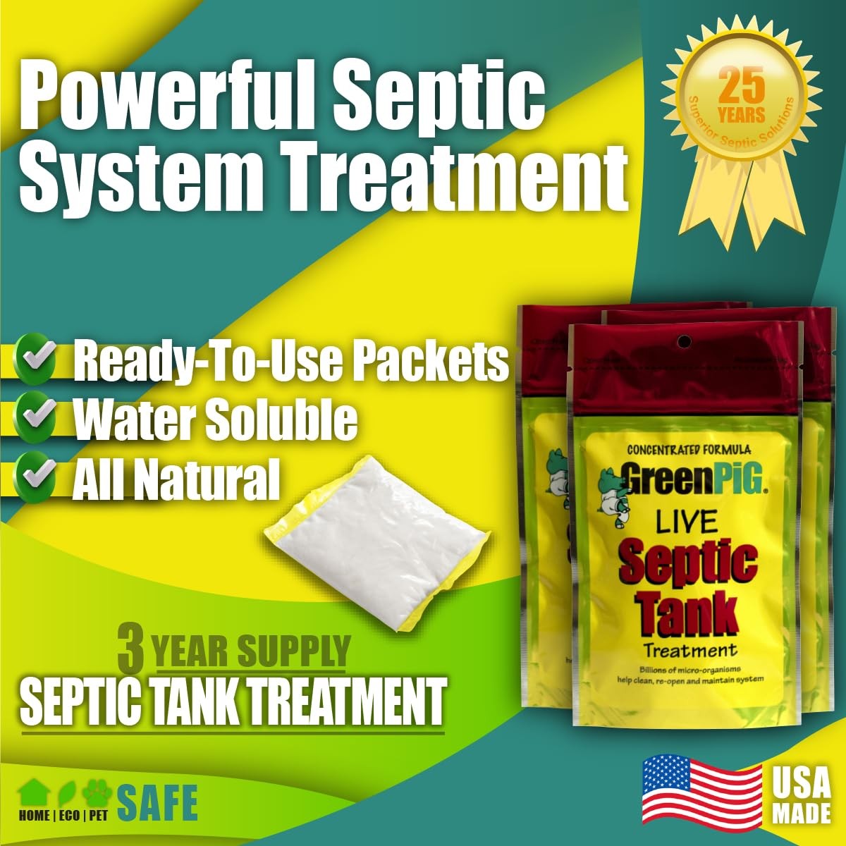 Septic Tank Treatment Packets – Septic-Safe Enzyme Treatment for Preventative…