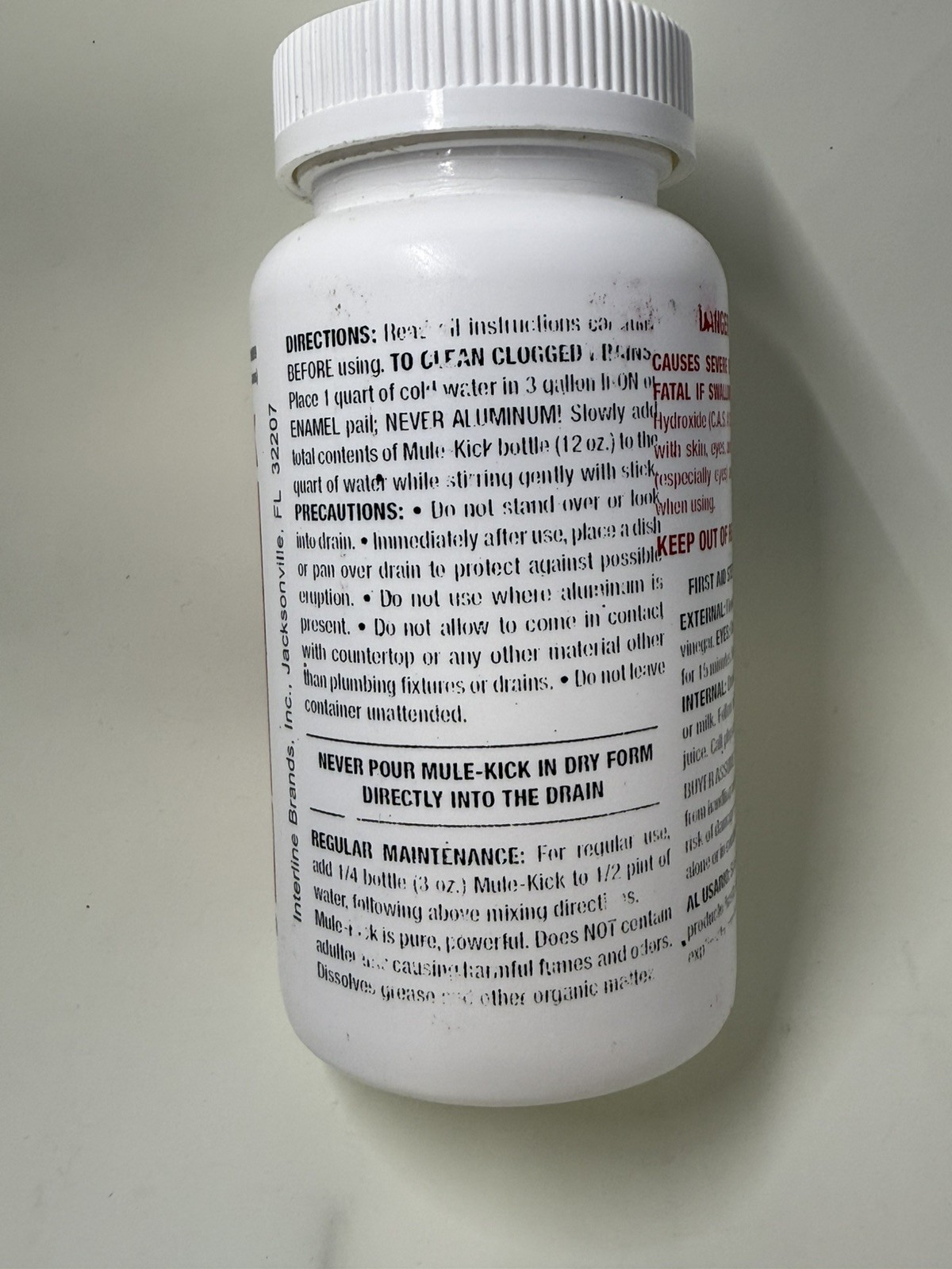 Mule-Kick Waste Pipe Cleaner Flakes Prevents Drain Stoppages Remover Made In USA