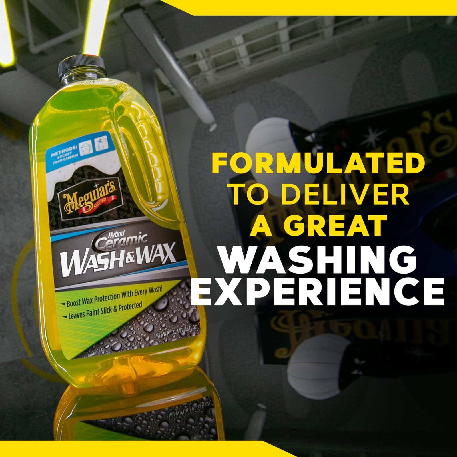Meguiar’s Hybrid Ceramic Wash & Wax – Sophisticated Car Wash Gently Cleans 48oz