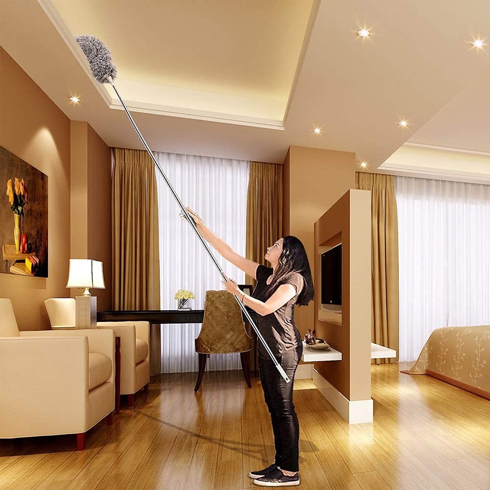 Microfiber Duster with Extension Pole(Stainless Steel) 30 to 100”, with Bend…