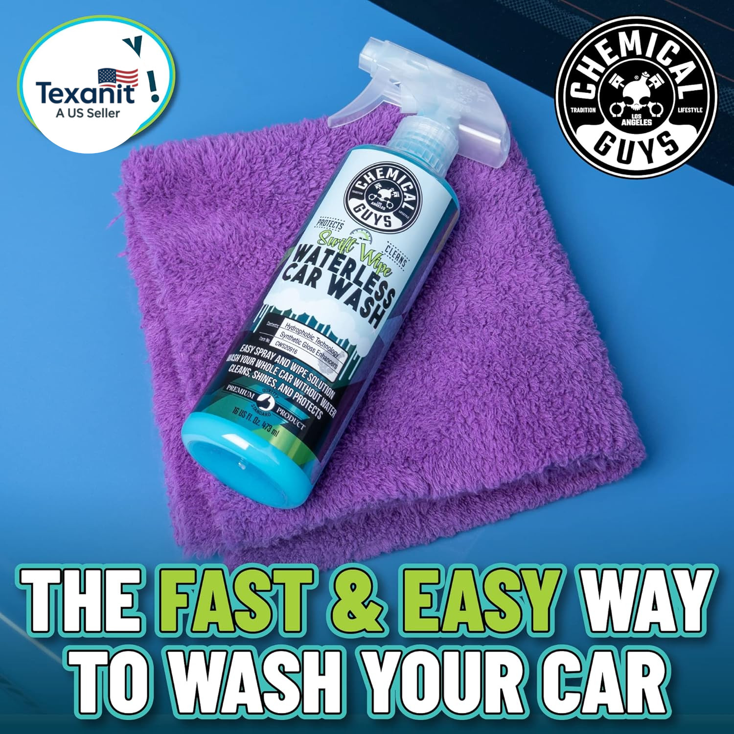 Swift Wipe Sprayable Waterless Car Wash Spray – Spray and Wipe to Safely Clean a
