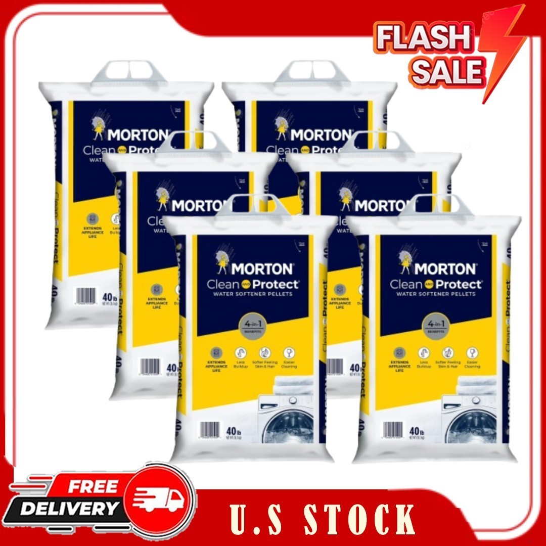 (6 pack) Morton Clean and Protect Water Softener Salt Pellets, 40 lb