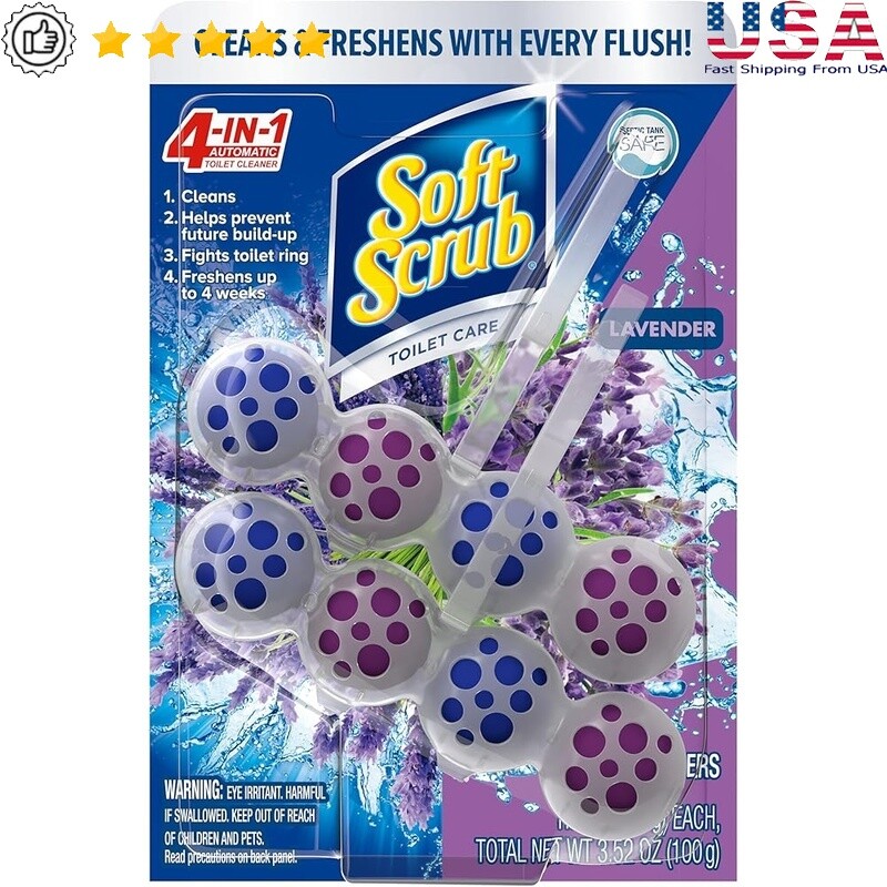 4in1 Toilet Bowl Cleaner Rim Hanger Lavender Scent 2Count Freshener AntiBuildup
