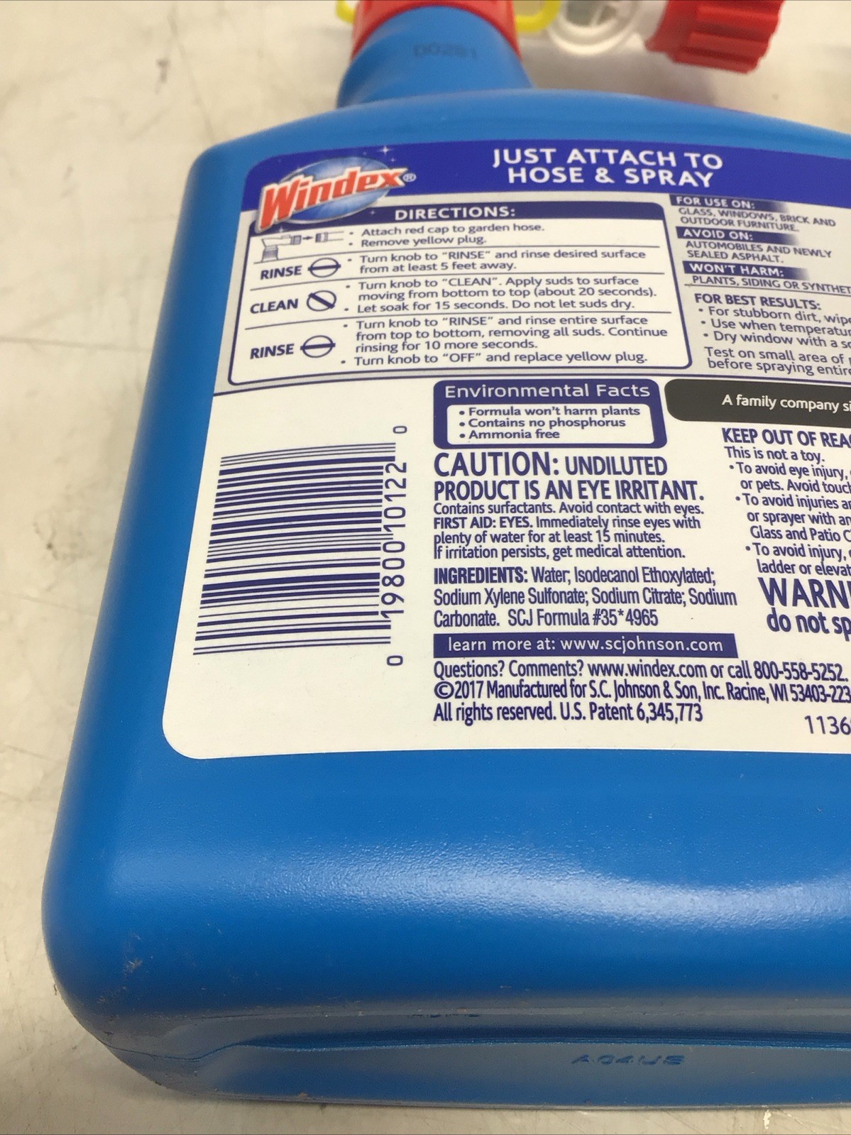 Windex Outdoor Glass Cleaner with Hose Attachment 32oz Ea Sparkling Windows 2x