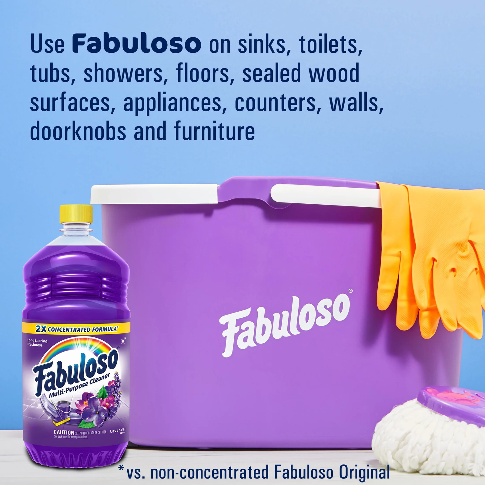 Fabuloso Multi Purpose Cleaner Lavender 56oz 2X Concentrated Floor Home Cleaner