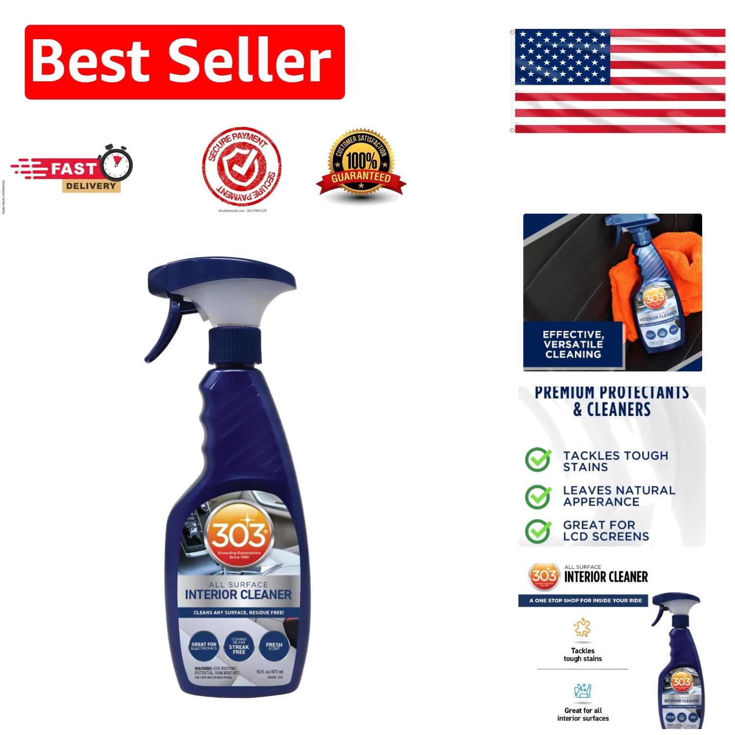 303 Multi-Surface Cleaner 16oz – Streak-Free, Residue-Free for All Interiors