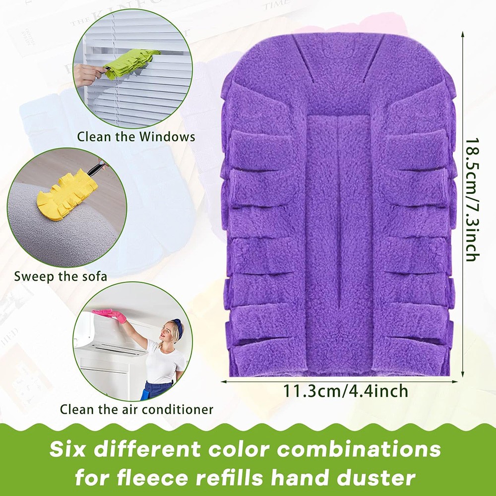 10 Pack Fleece Duster Refills 360° Reusable Duster Refills for Swiffer Washable