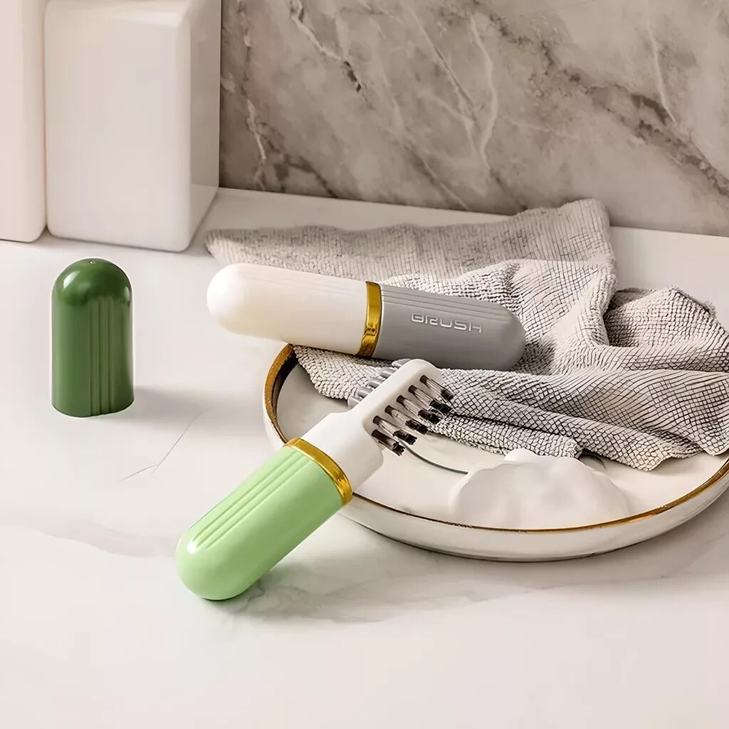 3-in-1 Eco-Friendly Portable Cleaning Brush with Liquid Dispenser