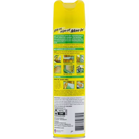Endust® Multi-Surface Dusting and Cleaning Spray, Lemon Zest, Aerosol, 12.5 oz.