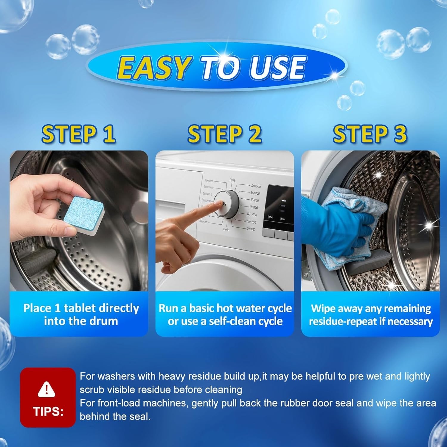 Uproot Clean Washing Machine Cleaner Tablets – 24 Pack for a 12 Month Supply. Fo