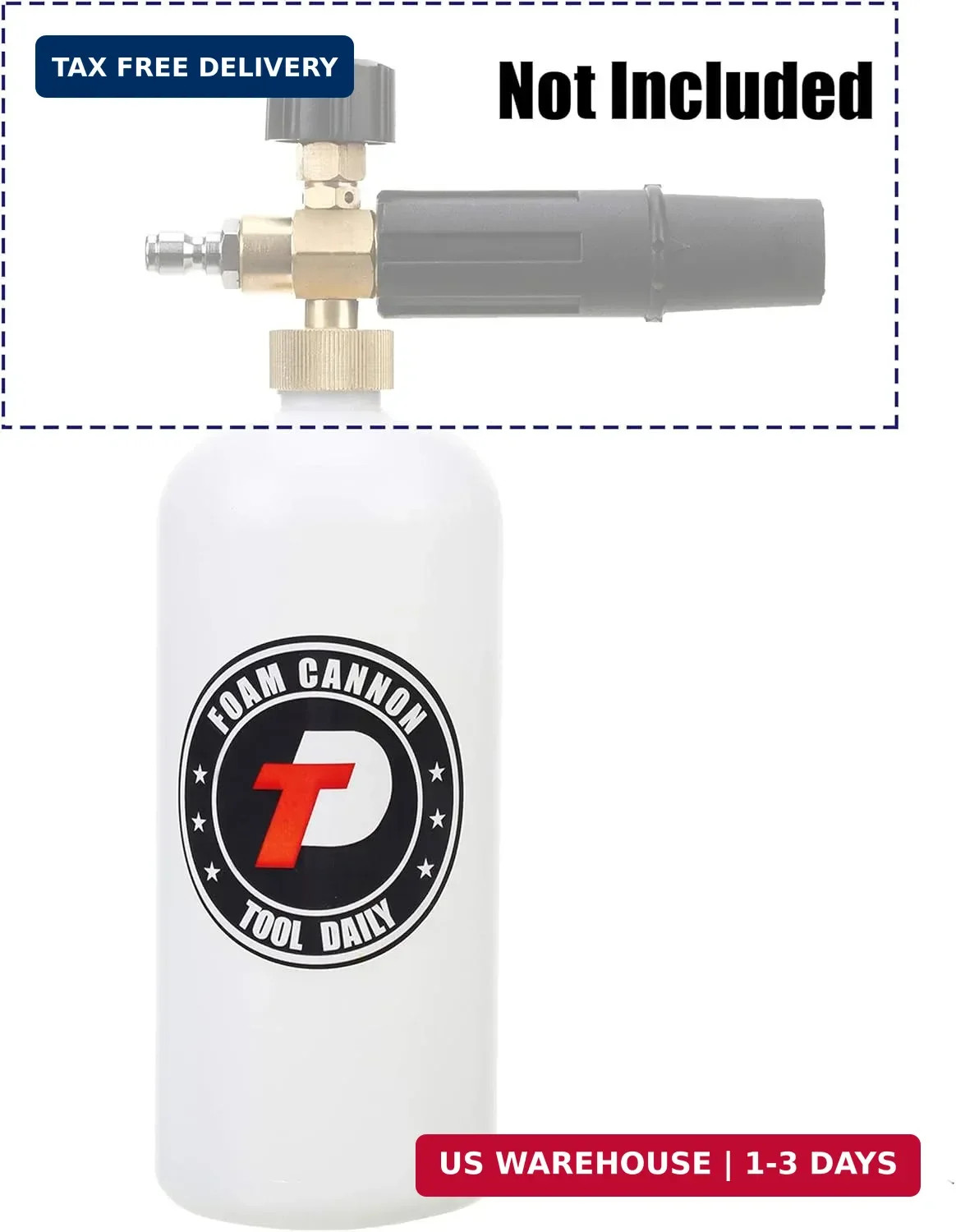 Tool Daily Foam Cannon Bottle with Straw, Replacement Foam Spray Bottle for Car
