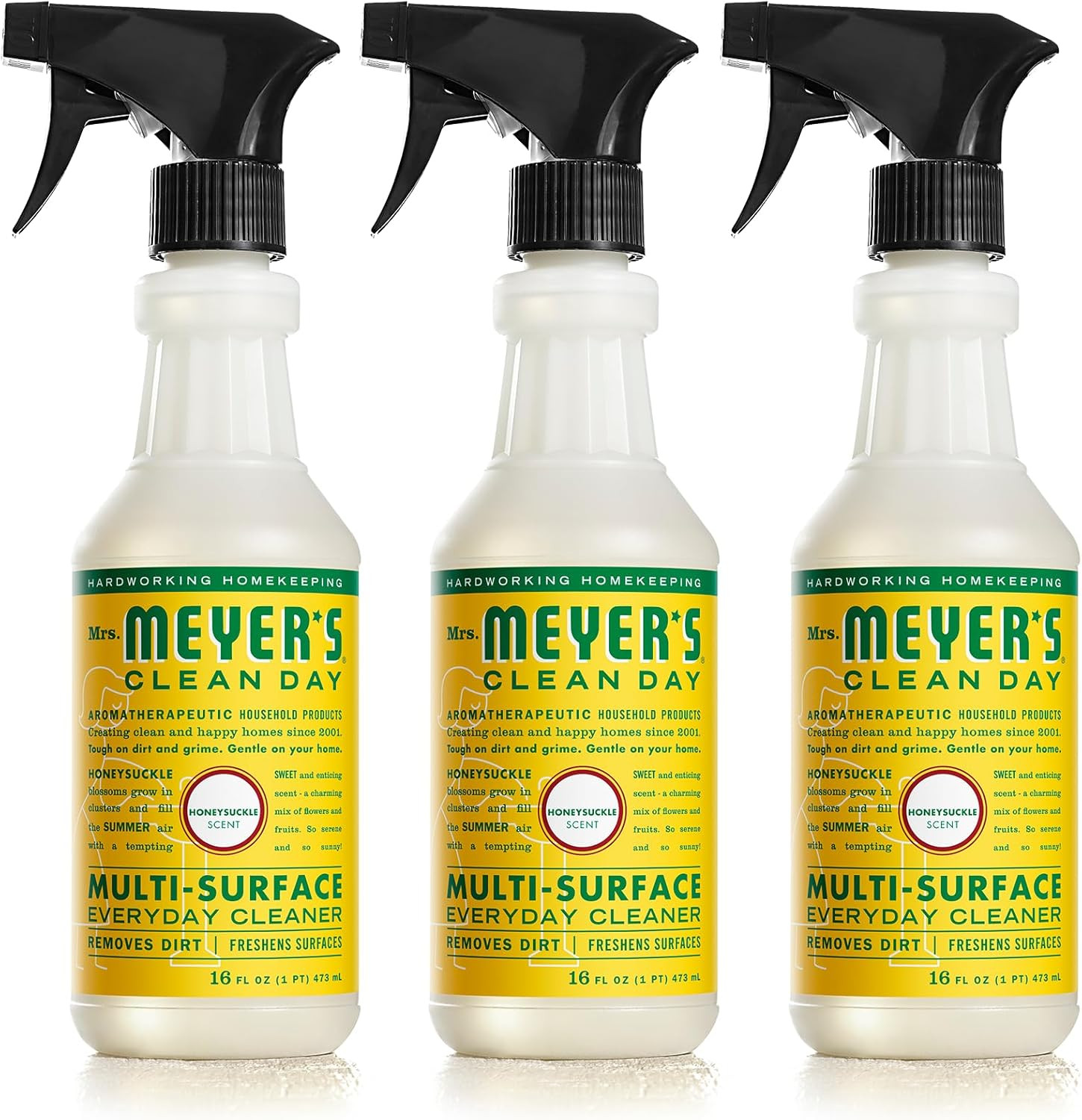 CLEAN DAY All-Purpose Cleaner Spray, Honeysuckle (16 Fl Oz (Pack of 3))