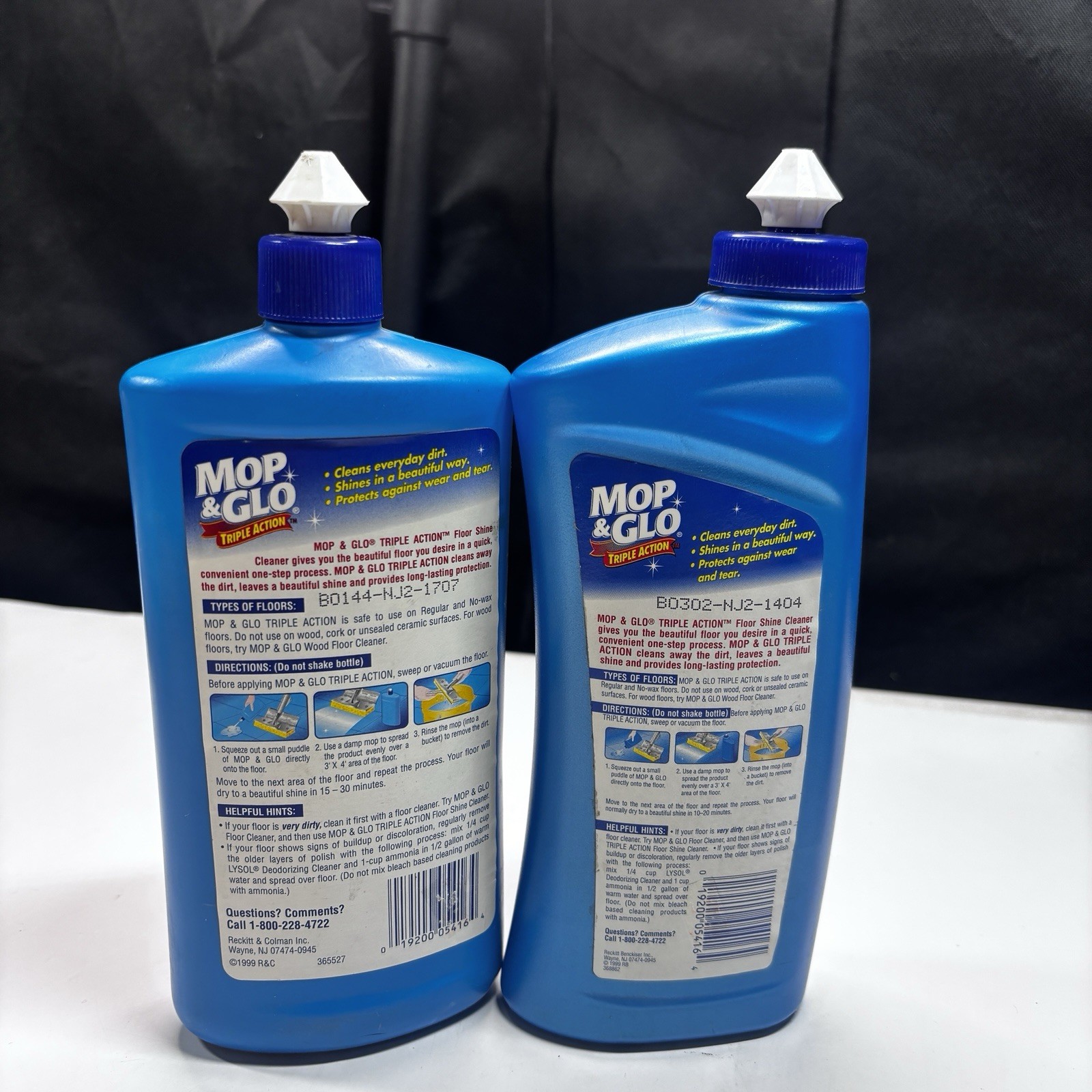 Mop & Glo Multi Surface Floor Protecting Cleaning Polish 2pack 1999 Vintage New